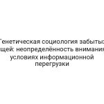 Генетическая социология забытых вещей: неопределённость внимания в условиях информационной перегрузки